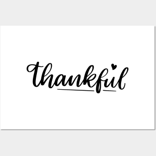 Thankful. Beautiful Typography Thankfulness Design. Posters and Art